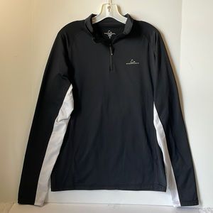 Paradox Men's Medium 1/4 Zip Pullover Soft Black and white